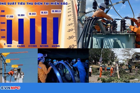 Tổng Công ty Điện lực miền Bắc: ​​ Căng mình giữa nắng nóng và bão số 5
