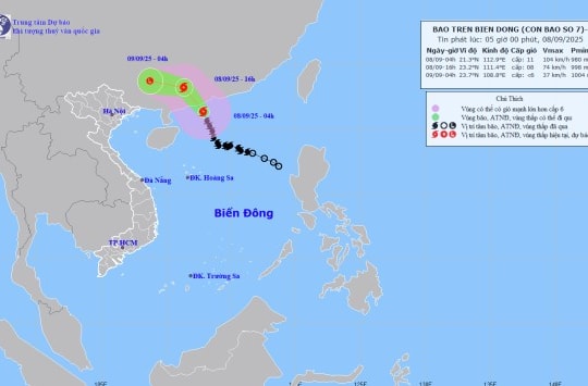 Bão số 7 Tapah di chuyển vào đất liền Trung Quốc, miền Bắc sắp có mưa lớn