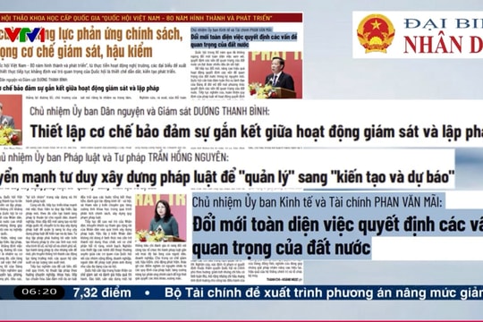 Điểm báo VTV1: Tăng cường năng lực phản ứng chính sách, chú trọng cơ chế giám sát, hậu kiểm