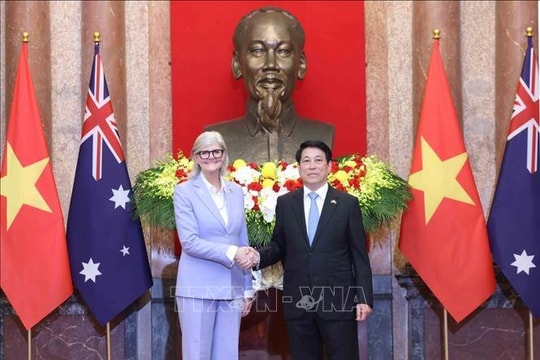Chủ tịch nước Lương Cường chủ trì lễ đón cấp Nhà nước Toàn quyền Australia