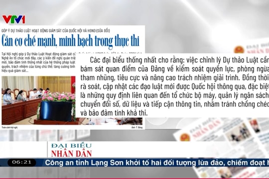 Điểm báo VTV1: Cần cơ chế mạnh, minh bạch trong thực thi