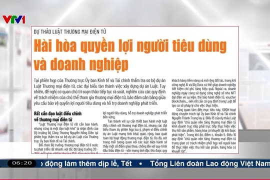 Điểm báo VTV1: Hài hòa quyền lợi người tiêu dùng và doanh nghiệp