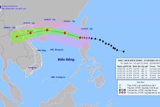 Siêu bão số 9 RAGASA đã vào khu vực Bắc Biển Đông