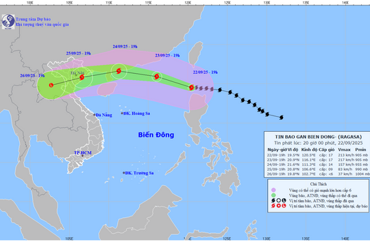 Bão số 9 RAGASA là cơn bão mạnh nhất trong lịch sử khi vào biển Đông