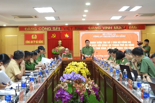 Đoàn kiểm tra số 01 Bộ Công an làm việc tại Công an thành phố Đà Nẵng