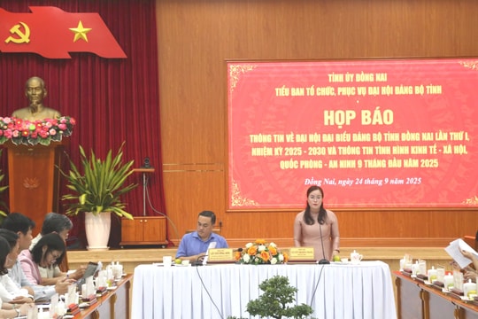 Đồng Nai thông tin về Đại hội đại biểu Đảng bộ tỉnh lần thứ 1, nhiệm kỳ 2025-2030