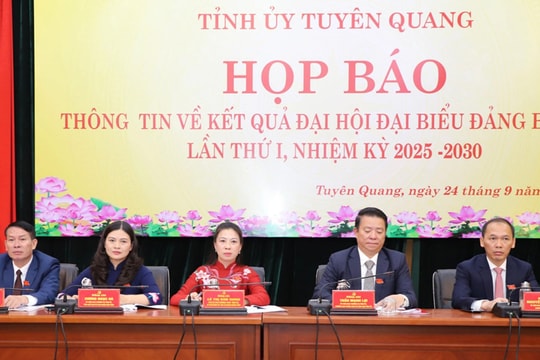 Tuyên Quang họp báo thông tin kết quả Đại hội đại biểu Đảng bộ tỉnh lần thứ I