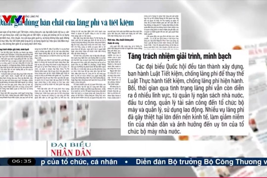 Điểm báo VTV1: Đánh giá đúng bản chất của lãng phí và tiết kiệm