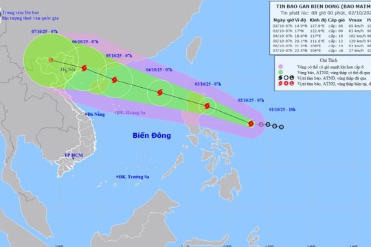 Áp thấp nhiệt đới chính thức mạnh lên thành bão số 11 MATMO