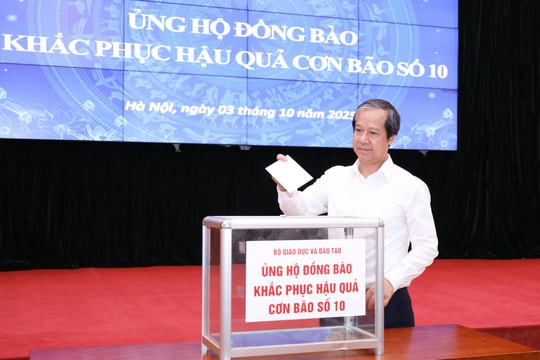 Bộ trưởng Nguyễn Kim Sơn kêu gọi toàn ngành giáo dục ủng hộ đồng bào thiệt hại do bão số 10