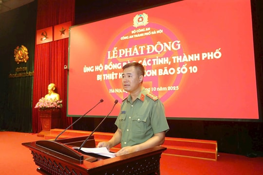 Công an TP. Hà Nội phát động ủng hộ đồng bào bị thiệt hại do bão lũ