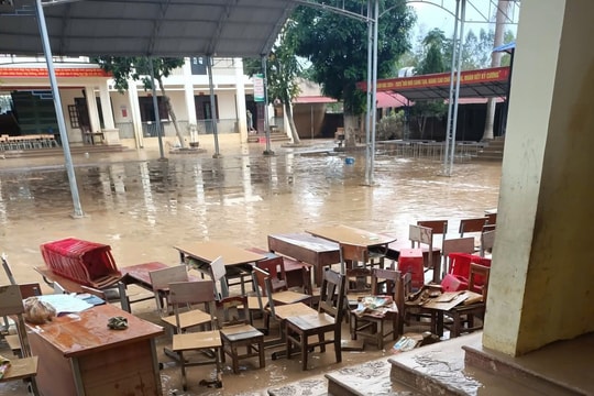 Trường học ở Bắc Ninh thiệt hại nặng sau trận lụt lịch sử