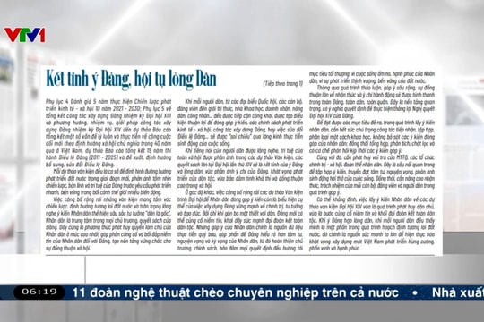 Điểm báo VTV1: Kết tinh ý Đảng, hội tụ lòng dân