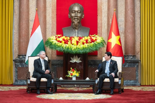 Chủ tịch nước Lương Cường tiếp Chủ tịch Quốc hội Hungary