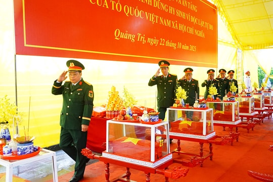 Truy điệu và an táng 34 hài cốt liệt sĩ tại Nghĩa trang liệt sĩ Quảng Trị