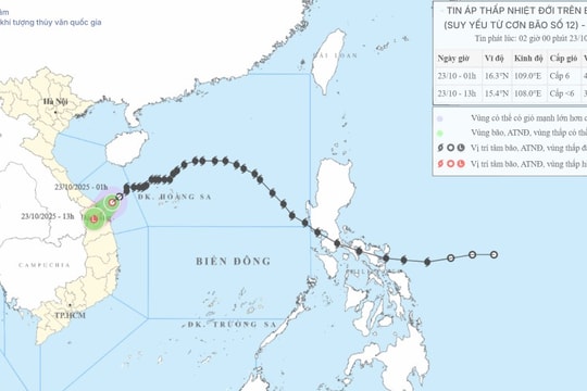 Bão số 12 suy yếu thành áp thấp nhiệt đới, miền Trung mưa hết tháng 10