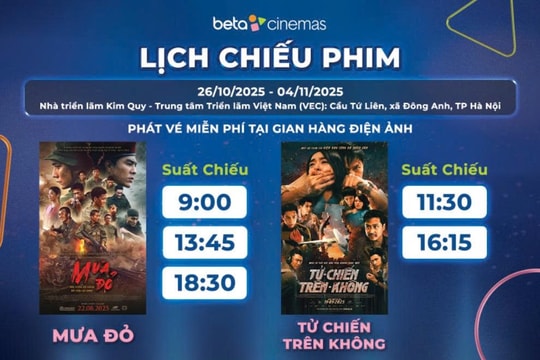 Chiếu miễn phí phim “Mưa đỏ” và “Tử chiến trên không” tại Hội chợ Mùa thu
