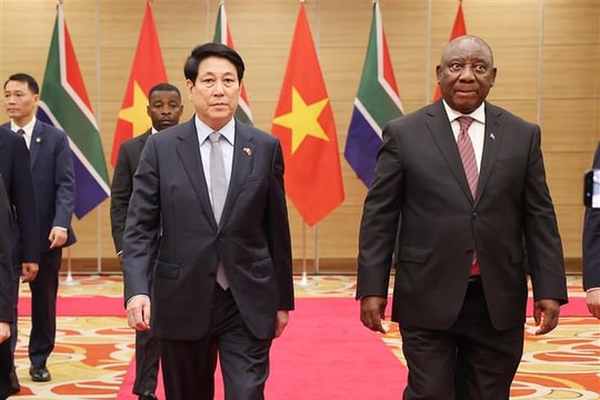 Chủ tịch nước Lương Cường chủ trì chiêu đãi cấp Nhà nước Tổng thống Nam Phi