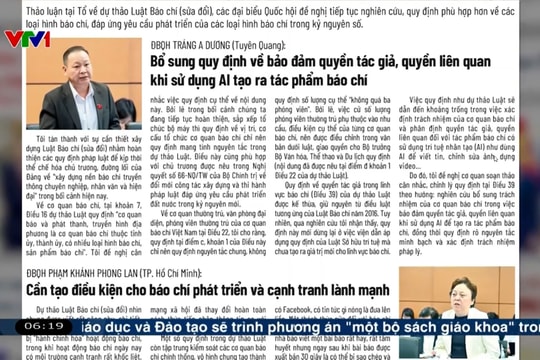 Điểm báo VTV1: Hoàn thiện quy định về hoạt động báo chí trên không gian mạng