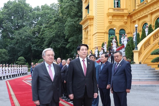 Vietnamese President hosts red-carpet welcome ceremony for UN Secretary-General
