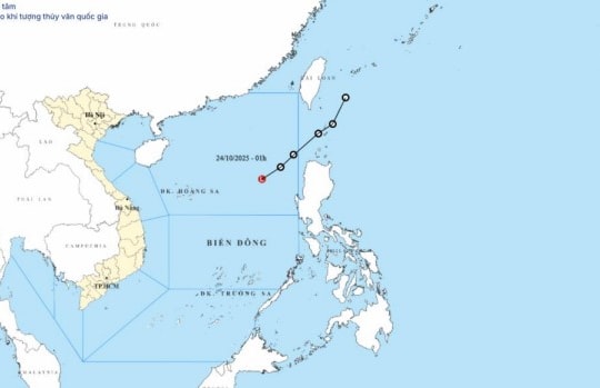 Áp thấp nhiệt đới đã suy yếu thành vùng áp thấp trên biển Đông