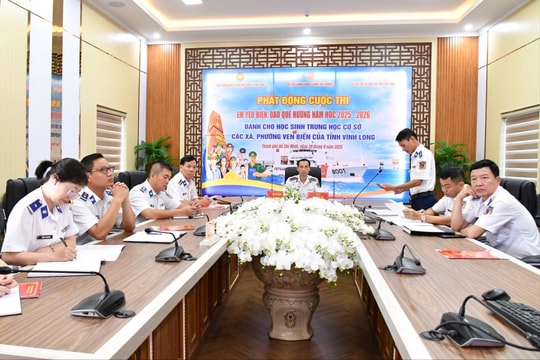 Bộ Tư lệnh Vùng Cảnh sát biển 3 phát động Cuộc thi “Em yêu biển, đảo quê hương” tại Vĩnh Long
