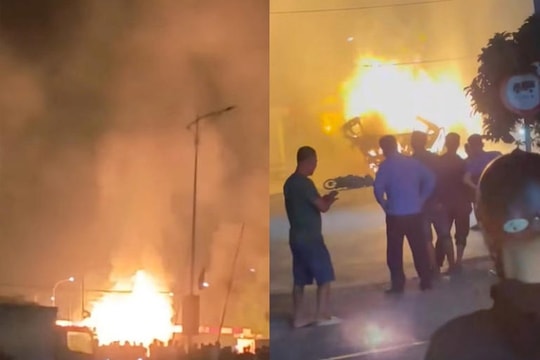 Xe bồn chở khí hóa lỏng phát nổ sau va chạm với barie giới hạn chiều cao