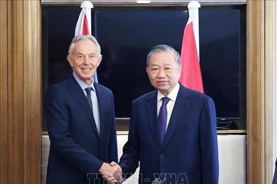Tổng Bí thư Tô Lâm gặp ông Tony Blair