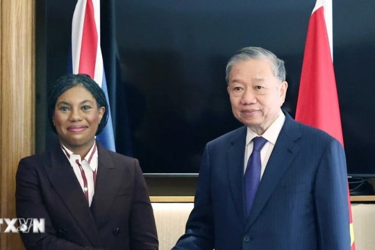 Tổng Bí thư Tô Lâm hội kiến Chủ tịch đảng Bảo thủ Anh Kemi Badenoch