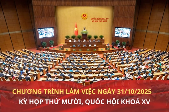 Kỳ họp thứ Mười, Quốc hội Khoá XV: Chương trình làm việc ngày 31/10