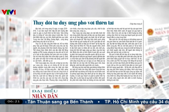 Điểm báo VTV1: Thay đổi tư duy ứng phó với thiên tai