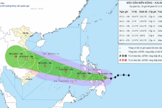Bão KALMAEGI đang mạnh dần, giật cấp 16 hướng vào Biển Đông