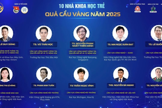 Vinh danh 10 nhà khoa học trẻ đoạt Giải thưởng Quả cầu vàng năm 2025