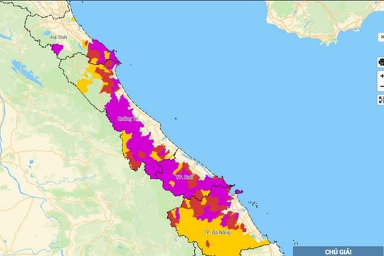 4 tỉnh thành phố có nguy cơ rất cao về lũ quét và sạt lở đất, TP. Huế đạt cấp 3