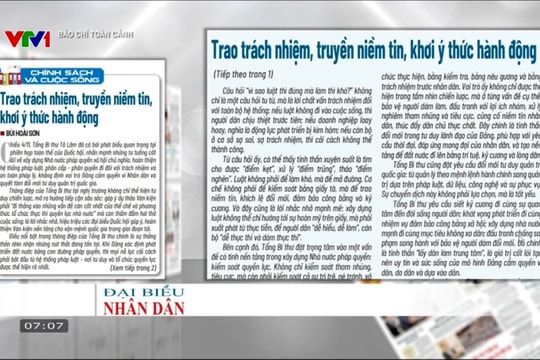Báo chí toàn cảnh VTV1: Trao trách nhiệm, truyền niềm tin, khơi ý thức hành động