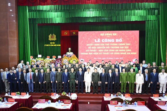 Công bố Quyết định chuyển đổi trường Đại học Kỹ thuật - Hậu cần Công an nhân dân thành Học viện Kỹ thuật và Công nghệ an ninh