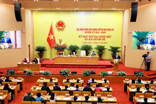 Kỳ họp thứ 27, HĐND thành phố Hà Nội Khóa XVI Xem xét, quyết định các vấn đề quan trọng, cấp thiết của Thủ đô