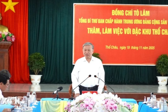 Tổng Bí thư Tô Lâm thăm, làm việc tại đặc khu Thổ Châu, tỉnh An Giang