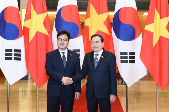 Chủ tịch Quốc hội Trần Thanh Mẫn đón, hội đàm với Chủ tịch Quốc hội Hàn Quốc