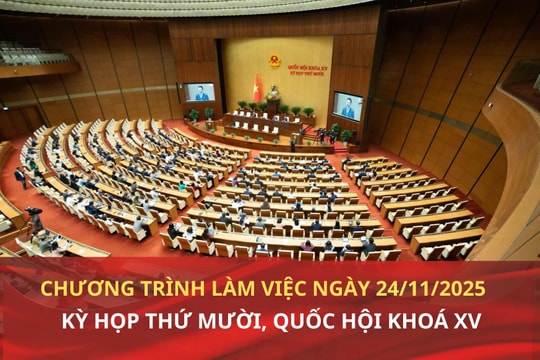 Kỳ họp thứ Mười, Quốc hội Khóa XV: Chương trình làm việc ngày 24/11
