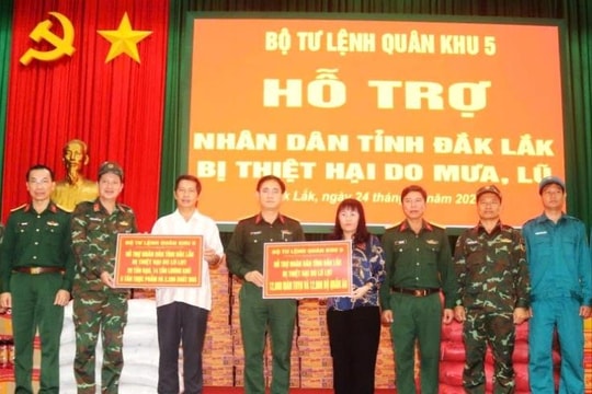 Quân khu 5 hỗ trợ Đắk Lắk khắc phục hậu quả mưa lũ