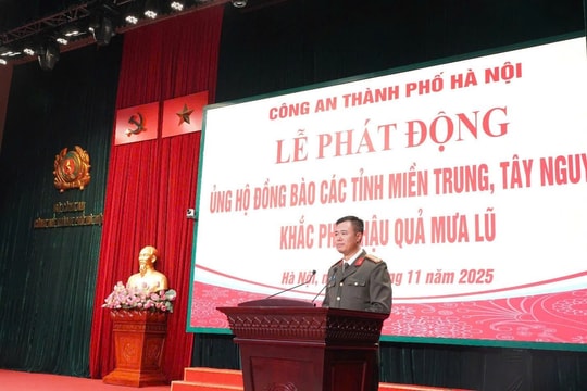 Công an Hà Nội phát động ủng hộ đồng bào bị thiệt hại do mưa lũ