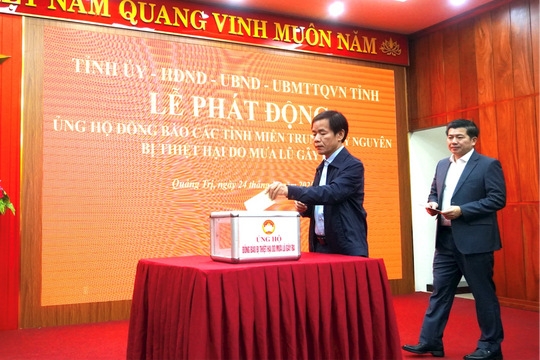 Quảng Trị phát động đợt vận động hỗ trợ nhân dân các tỉnh  miền Trung, Tây Nguyên