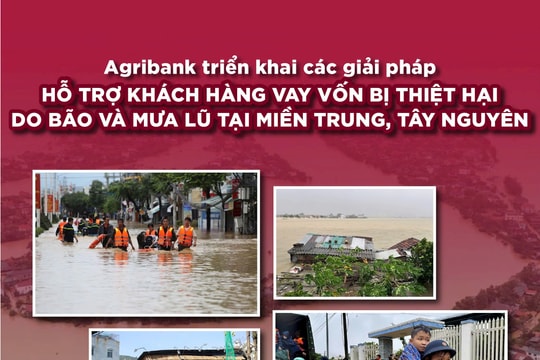 Agribank tiếp tục giảm tới 2%/năm lãi suất cho vay hỗ trợ khách hàng bị thiệt hại do bão số 12, 13 và mưa lũ