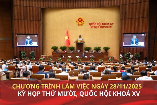 Kỳ họp thứ Mười, Quốc hội Khóa XV: Chương trình làm việc ngày 28/11