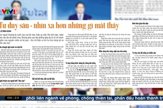 Điểm báo VTV1: Tư duy sâu - nhìn xa hơn những gì mắt thấy