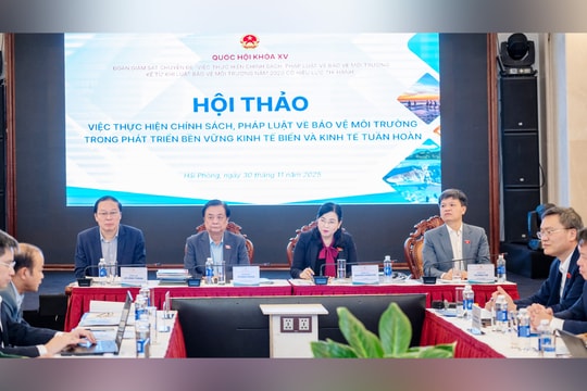 Phó Chủ tịch Quốc hội Lê Minh Hoan chủ trì Hội thảo về chính sách, pháp luật bảo vệ môi trường trong phát triển bền vững kinh tế biển và kinh tế tuần hoàn