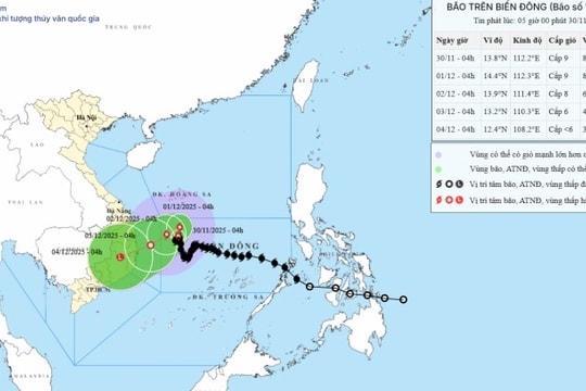 Bão số 15 KOTO di chuyển chậm, cách Gia Lai - Đắk Lắk khoảng 340km