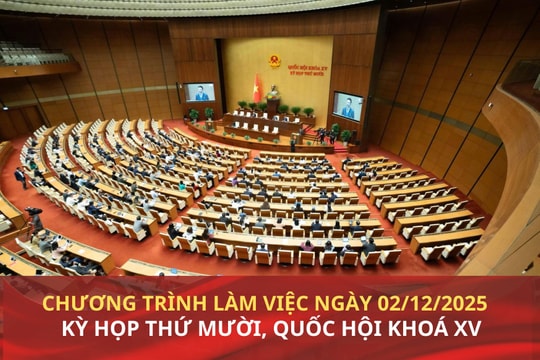 Kỳ họp thứ Mười, Quốc hội Khóa XV: Chương trình làm việc ngày 02/12
