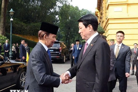 Chủ tịch nước Lương Cường chủ trì lễ đón chính thức Quốc vương Brunei